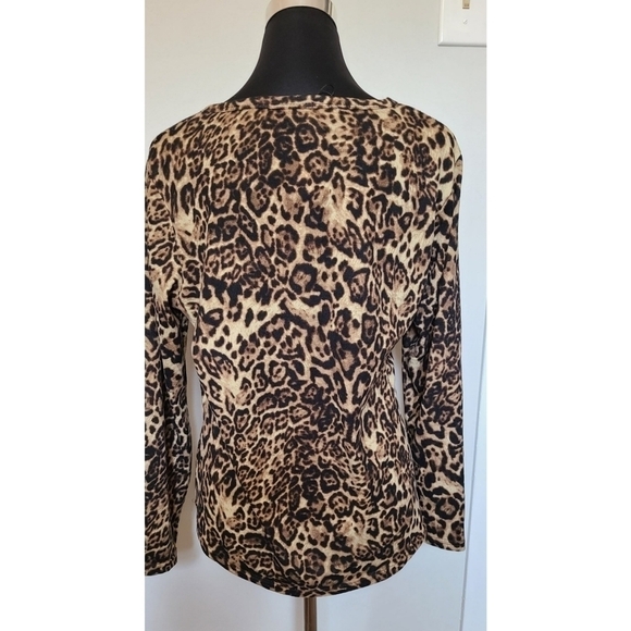 TRIBE Cotton Blend Leopard Print Top Size Large NWT - Picture 6 of 6
